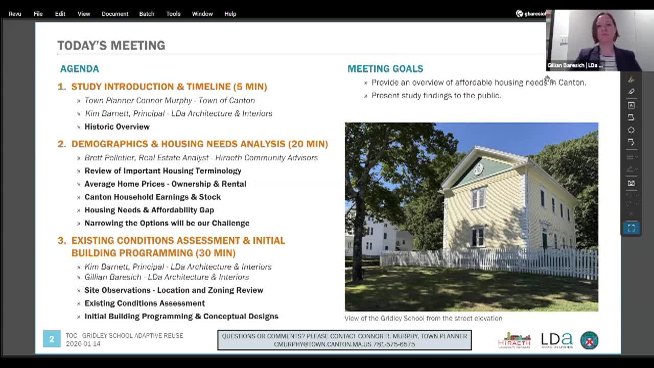 Gridley School Adaptive Reuse Meeting of Jan 14 2026