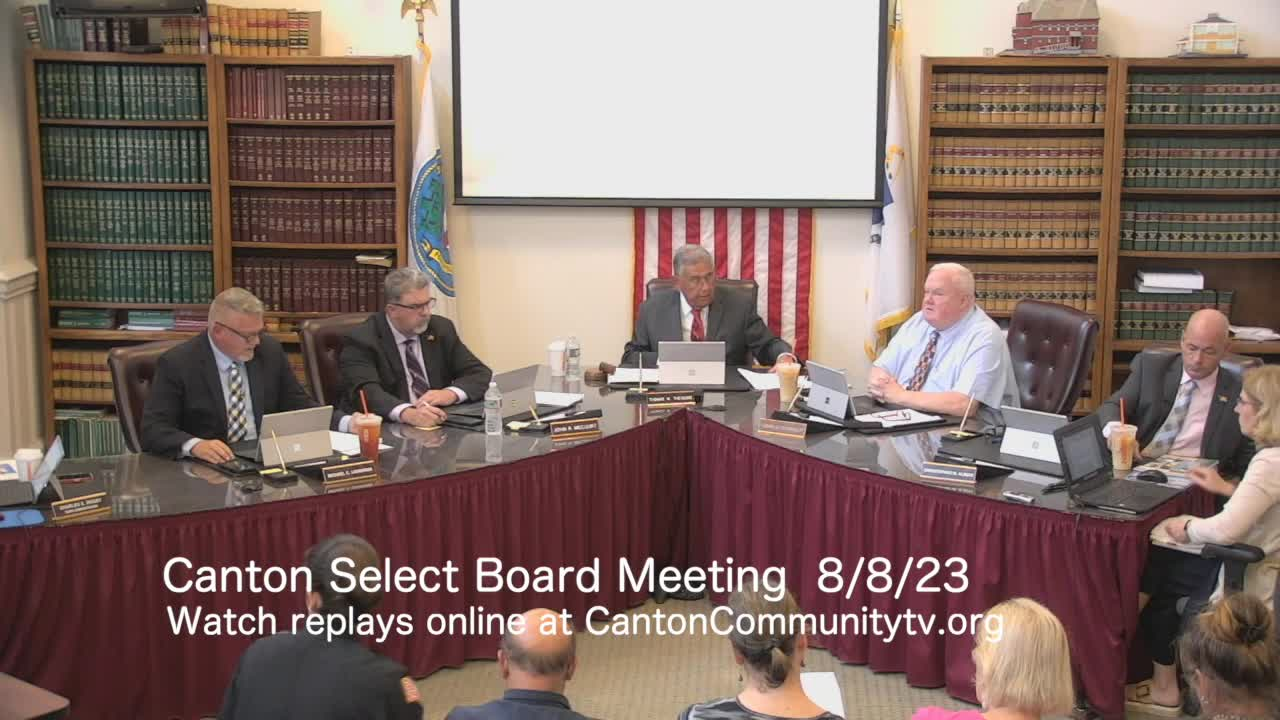 Canton Select Board Aug. 8, 2023