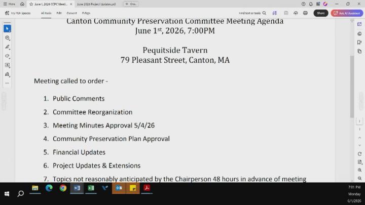 Thumbnail image for Canton Community Preservation Committee June 1, 2026