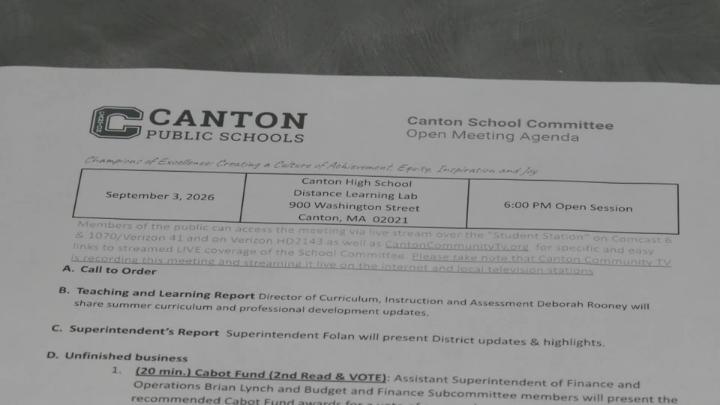 Thumbnail image for Canton School Committee Sept. 3, 2026